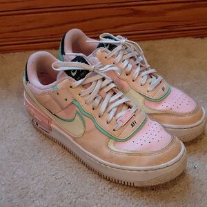 Nike Air Force 1 Pink and Cream Sneakers